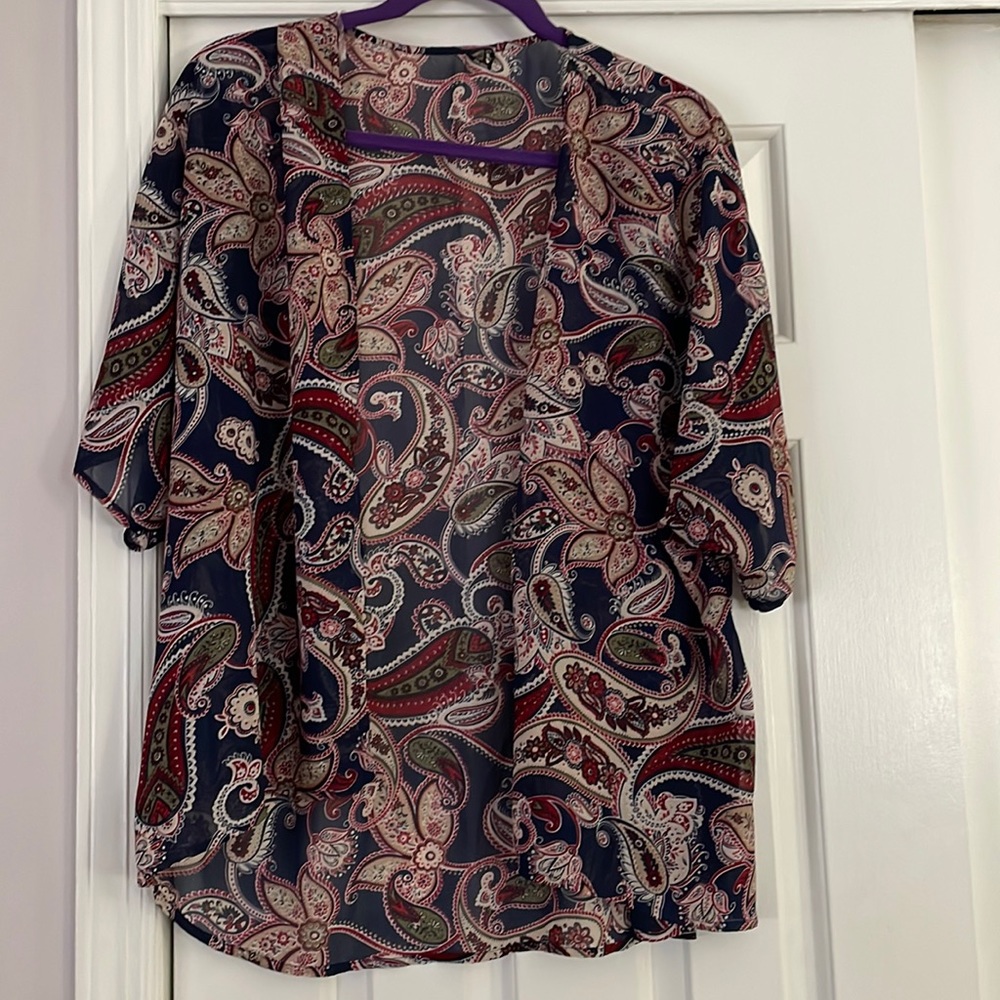 Patterned sheer cardigan